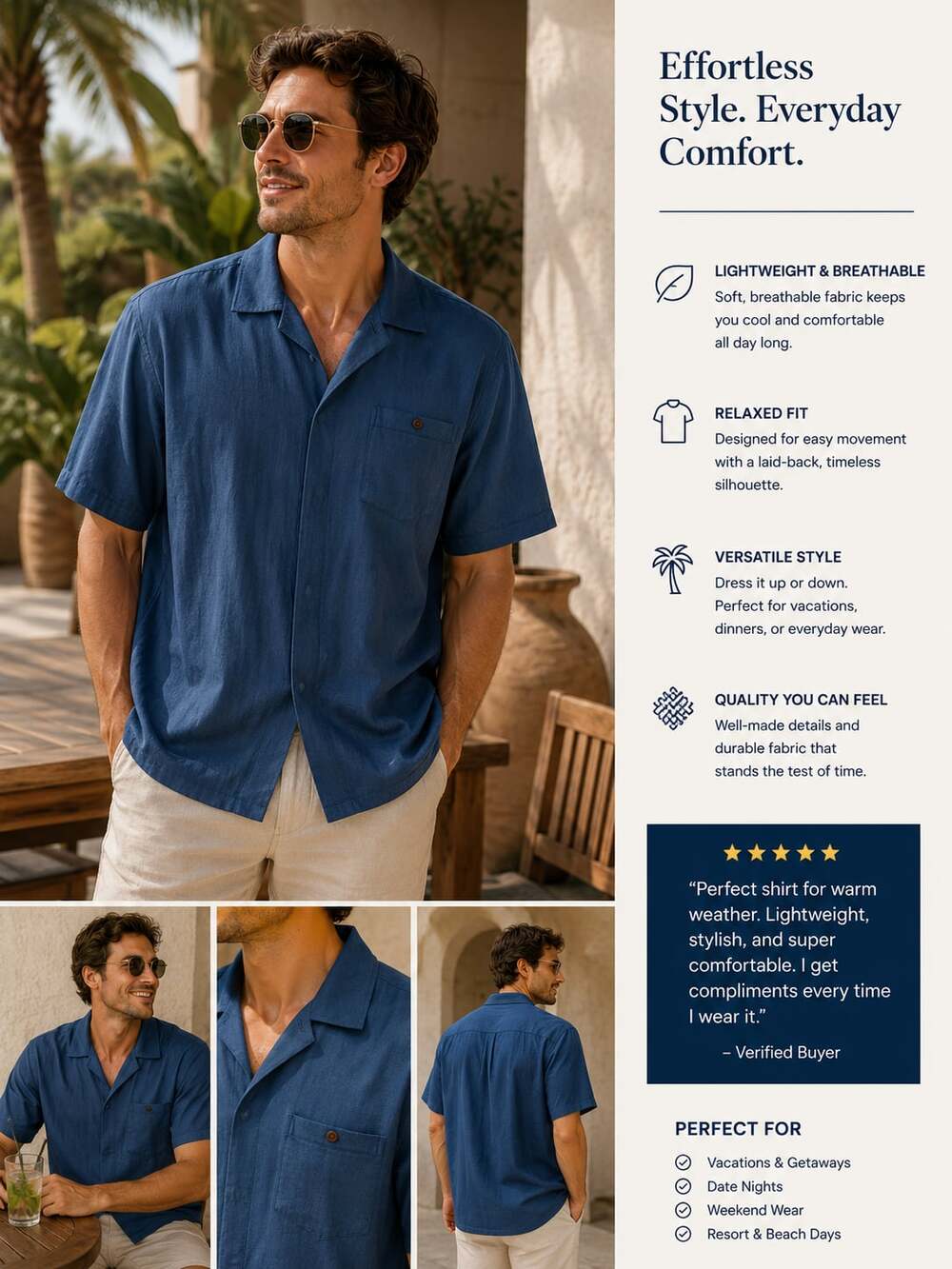 Burma Bibas Men's Short Sleeve 100% Silk Camp Shirt, Size Large